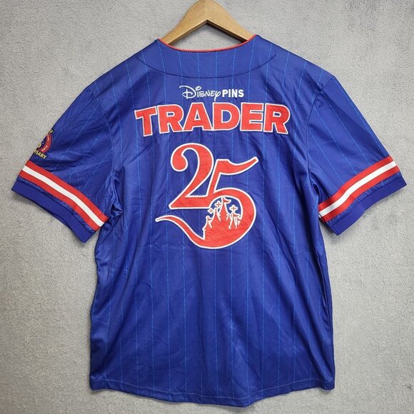 Disney Pin Trader Jersey Adult Medium Baseball Button Down Short Sleeve 2025 - Picture 2 of 11